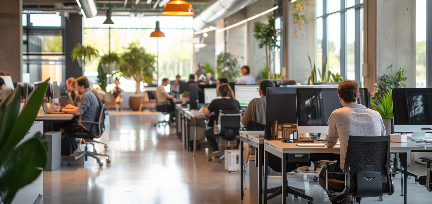 People sitting at desk in the office