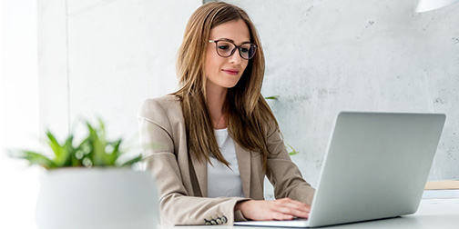 girl using the laptop